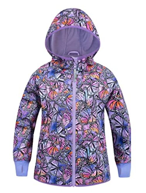 Therm Girls Rain Jacket, Ultra-Soft Kids Raincoat - Waterproof Fleece Lined Coat