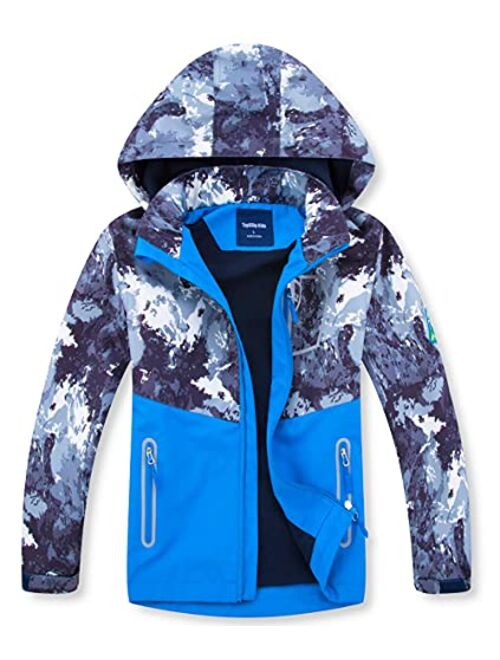 YILLEU Boys Girls Rain Jackets Hooded Waterproof Lightweight Fleece Lined Coats Windbreakers Raincoats for Kid