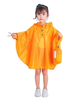 Spmor Kids Rain Poncho Hooded Jacket Rain Coat