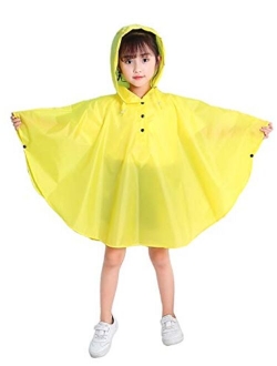 Spmor Kids Rain Poncho Hooded Jacket Rain Coat