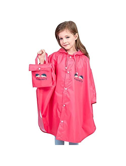 EnJoCho Kids Ponchos Waterproof Jackets Rain Wear Cartoon Rain Poncho Toddler Reusable Raincoat for Boy Girl 1-12 Years Old