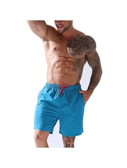 Atractivoll Mens Swim Trunks Quick Dry Beach Printed Shorts with Mesh Lining Pocket Adjustable Beach Shorts