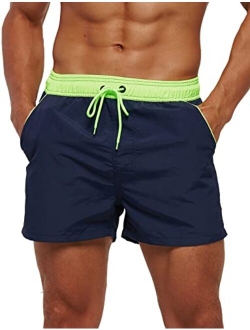 RUFEYY Men's Swim Trunks with Pockets Beach Shorts Quick Dry Shorts Board Shorts Sports Swimwear with Mesh Lining