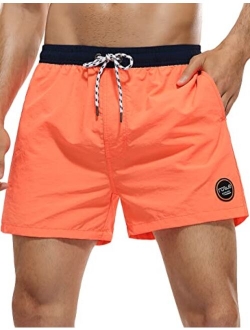 Nonwe Men's Swim Trunks with Mesh Lining and Pockets Quick Dry Bathing Suits