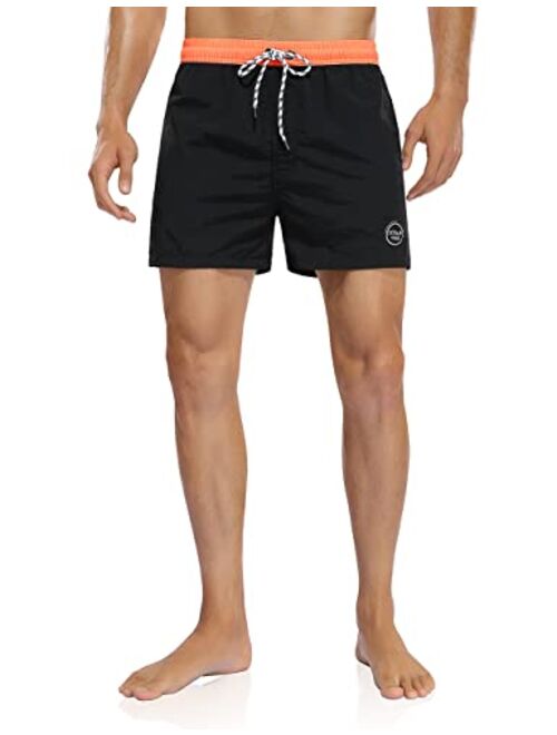 Nonwe Men's Swim Trunks with Mesh Lining and Pockets Quick Dry Bathing Suits