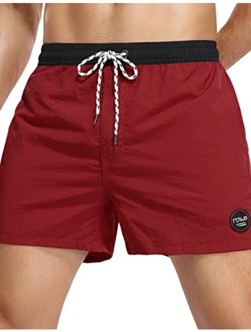 Nonwe Men's Swim Trunks with Mesh Lining and Pockets Quick Dry Bathing Suits