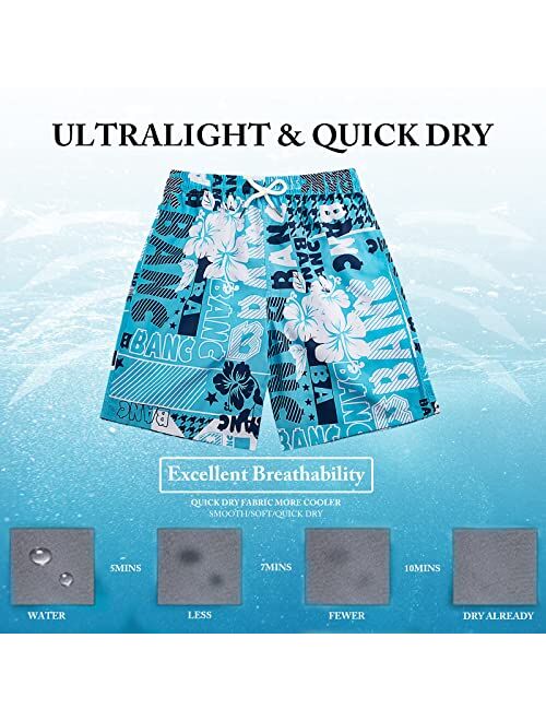 Hin kayoon Men Swimming Trunks Quick Dry Printed Swim Trunks for Men Summer Men's Swimwear with Pockets