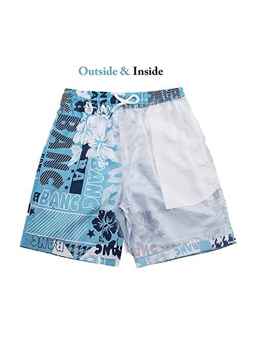 Hin kayoon Men Swimming Trunks Quick Dry Printed Swim Trunks for Men Summer Men's Swimwear with Pockets