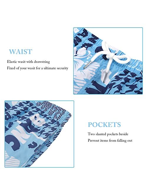 Hin kayoon Men Swimming Trunks Quick Dry Printed Swim Trunks for Men Summer Men's Swimwear with Pockets