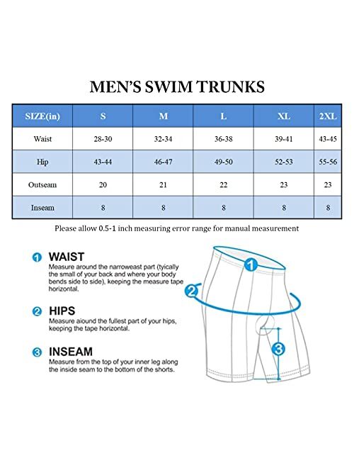 Hin kayoon Men Swimming Trunks Quick Dry Printed Swim Trunks for Men Summer Men's Swimwear with Pockets