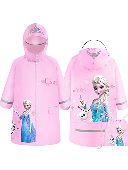 Everyday Delights Disney Frozen Elsa Hooded Raincoat Rain Jacket Poncho Outwear for Girls Kids Children