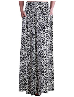 Doublju Women's High Waist Maxi Skirts for Women Long Length Skirts with Pockets