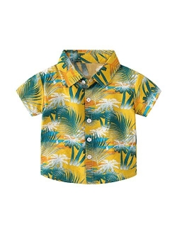 MOYFAZA Boys Button Down Shirts Boys Hawaiian Short Sleeve Shirt Tops Size 1 2 3 4 5 6 7 8 9 10 Years…