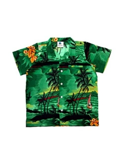 SALTEEBAY Funky Hawaiian Shirt Boys/Kids Sunset Surf Print Aloha