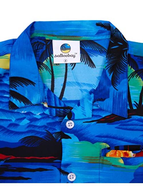 SALTEEBAY Funky Hawaiian Shirt Boys/Kids Sunset Surf Print Aloha