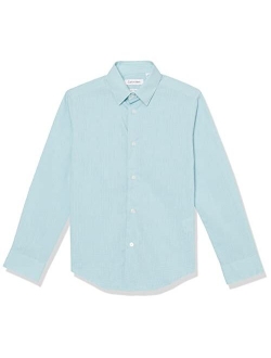 Boys' Long Sleeve Patterned Dress Shirt, Style with Buttoned Cuffs