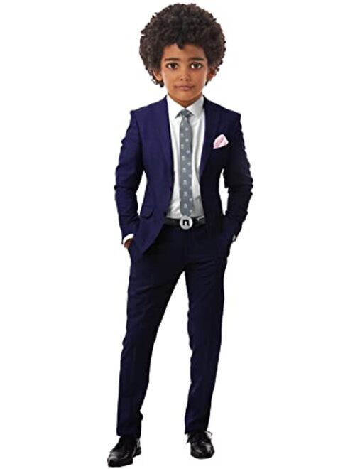 Black n Bianco Boys Slim Fit Suit Rosefia Style Five Piece Set