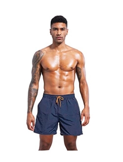 Redqenting Men’s Swim Trunks Quick Dry Funny Swim Shorts Board Shorts with Triangle Mesh Lining （Regular & Extended Sizes