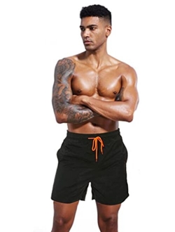 Redqenting Men’s Swim Trunks Quick Dry Funny Swim Shorts Board Shorts with Triangle Mesh Lining （Regular & Extended Sizes