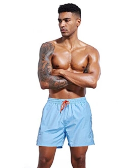 Redqenting Men’s Swim Trunks Quick Dry Funny Swim Shorts Board Shorts with Triangle Mesh Lining （Regular & Extended Sizes