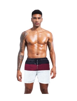 Redqenting Men’s Swim Trunks Quick Dry Funny Swim Shorts Board Shorts with Triangle Mesh Lining （Regular & Extended Sizes