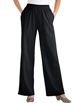 Women's Plus Size 7-Day Knit Wide Leg Pant