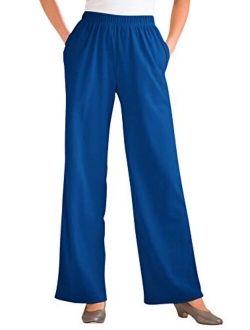 Women's Plus Size 7-Day Knit Wide Leg Pant