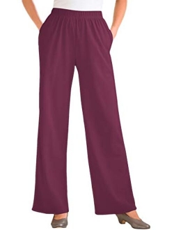 Women's Plus Size 7-Day Knit Wide Leg Pant