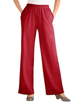 Women's Plus Size 7-Day Knit Wide Leg Pant