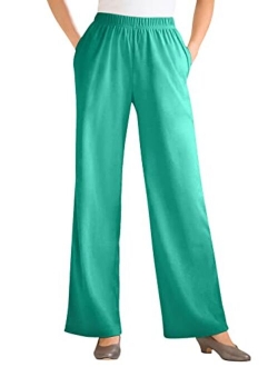 Women's Plus Size 7-Day Knit Wide Leg Pant