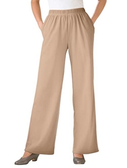 Women's Plus Size 7-Day Knit Wide Leg Pant