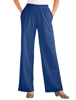 Women's Plus Size 7-Day Knit Wide Leg Pant