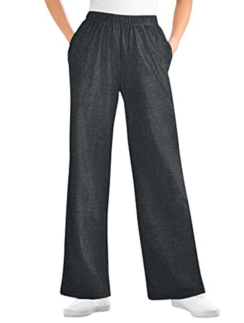 Woman Within Women's Plus Size 7-Day Knit Wide Leg Pant