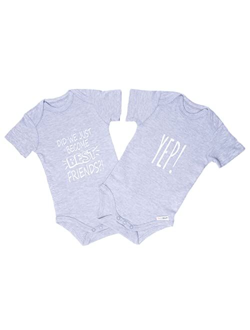 TWINSTUFF Identical Twin Onesies for Girls & Boys - for Newborn Born Identical and Fraternal Twins. Set of Onesies.…