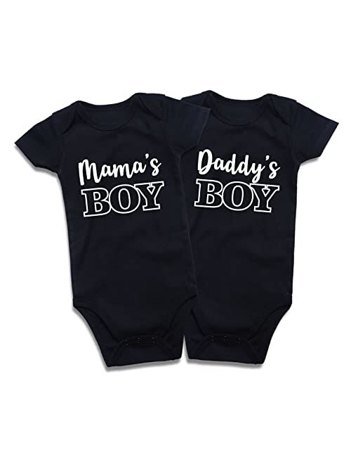 DEFAHN Funny Twins Baby Bodysuits Boys Girls Rompers 2 Pack Twin Matching Clothes Outfits for Newborn Infant