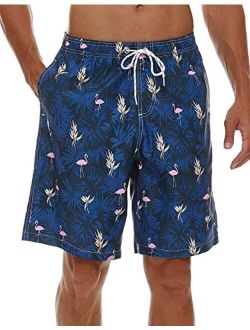 SILKWORLD Men's Swim Trunks Quick Dry 9" Bathing Suit Mesh Lining Swimwear with Pockets