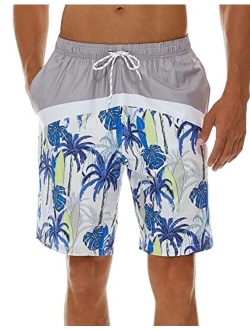 SILKWORLD Men's Swim Trunks Quick Dry 9" Bathing Suit Mesh Lining Swimwear with Pockets