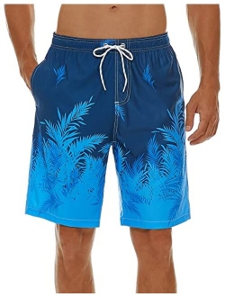 SILKWORLD Men's Swim Trunks Quick Dry 9" Bathing Suit Mesh Lining Swimwear with Pockets