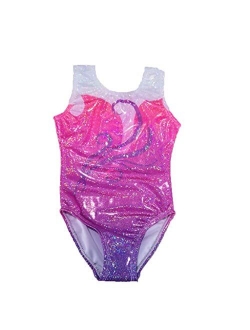 Aosva Gymnastics Leotards for Little Girls One-piece Sparkle Colorful Rainbow Dancing Athletic Leotards 2-13Years