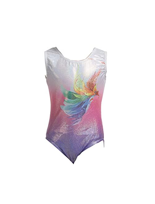 Aosva Gymnastics Leotards for Little Girls One-piece Sparkle Colorful Rainbow Dancing Athletic Leotards 2-13Years