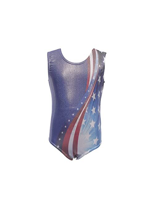 Aosva Gymnastics Leotards for Little Girls One-piece Sparkle Colorful Rainbow Dancing Athletic Leotards 2-13Years