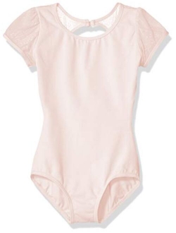 girls Puff Sleeve Keyhole Back Leotard