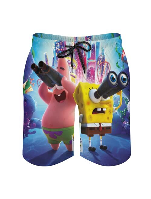 Xxtigk Cartoon Men's Beach Shorts, Funny Summer Swim Trunks Quick Dry Board Shorts