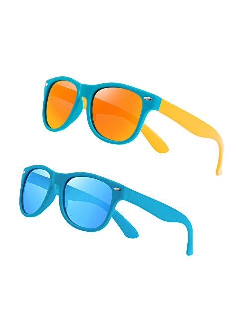 YAMAZI Kids Sunglasses Polarized Sports Fishing Baseball Unbreakable Beach Sunglass for Boys Girls Toddler Child Age 3-10