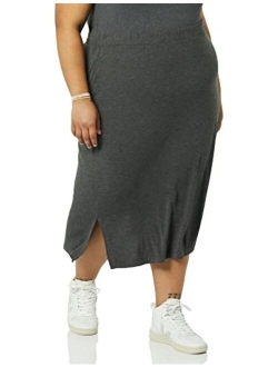 Women's Plus Size Knit Midi Skirt