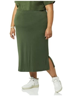 Women's Plus Size Knit Midi Skirt