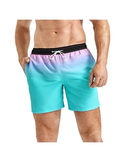 SUNDAY ROSE Men's Swim Trunks Quick Dry Beach Shorts Bathing Suits with Mesh Lining Board Shorts S-XXL