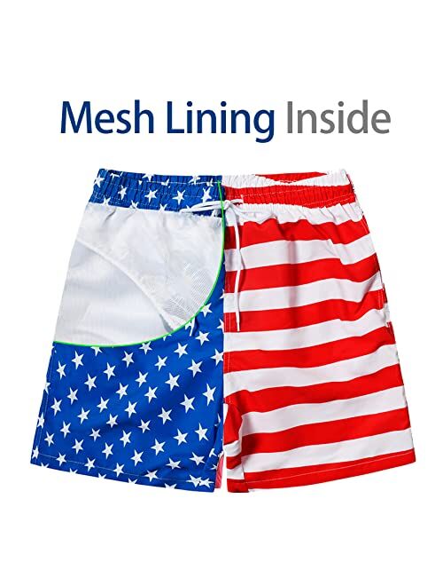 SUNDAY ROSE Men's Swim Trunks Quick Dry Beach Shorts Bathing Suits with Mesh Lining Board Shorts S-XXL