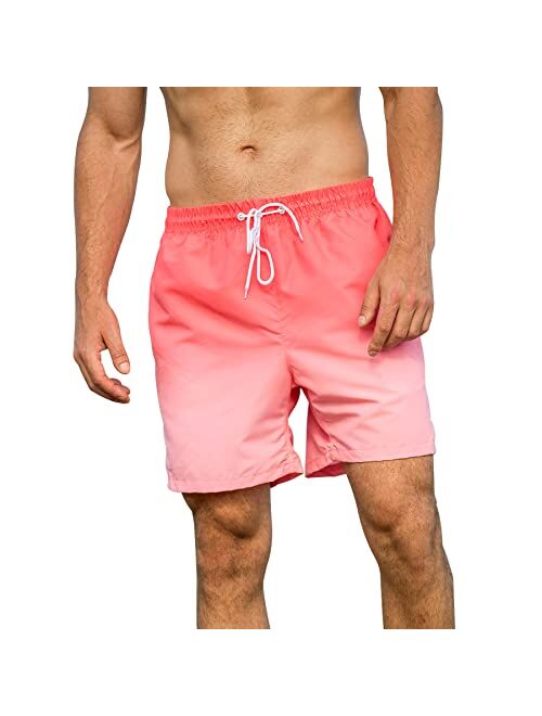 SUNDAY ROSE Men's Swim Trunks Quick Dry Beach Shorts Bathing Suits with Mesh Lining Board Shorts S-XXL