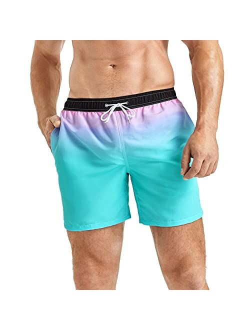 SUNDAY ROSE Men's Swim Trunks Quick Dry Beach Shorts Bathing Suits with Mesh Lining Board Shorts S-XXL